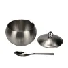 304 stainless steel four-flavor seasoning box, seasoning rack, household seasoning jar, monosodium glutamate and chicken essence jar, sanding, enlarged and thickened Item Picture